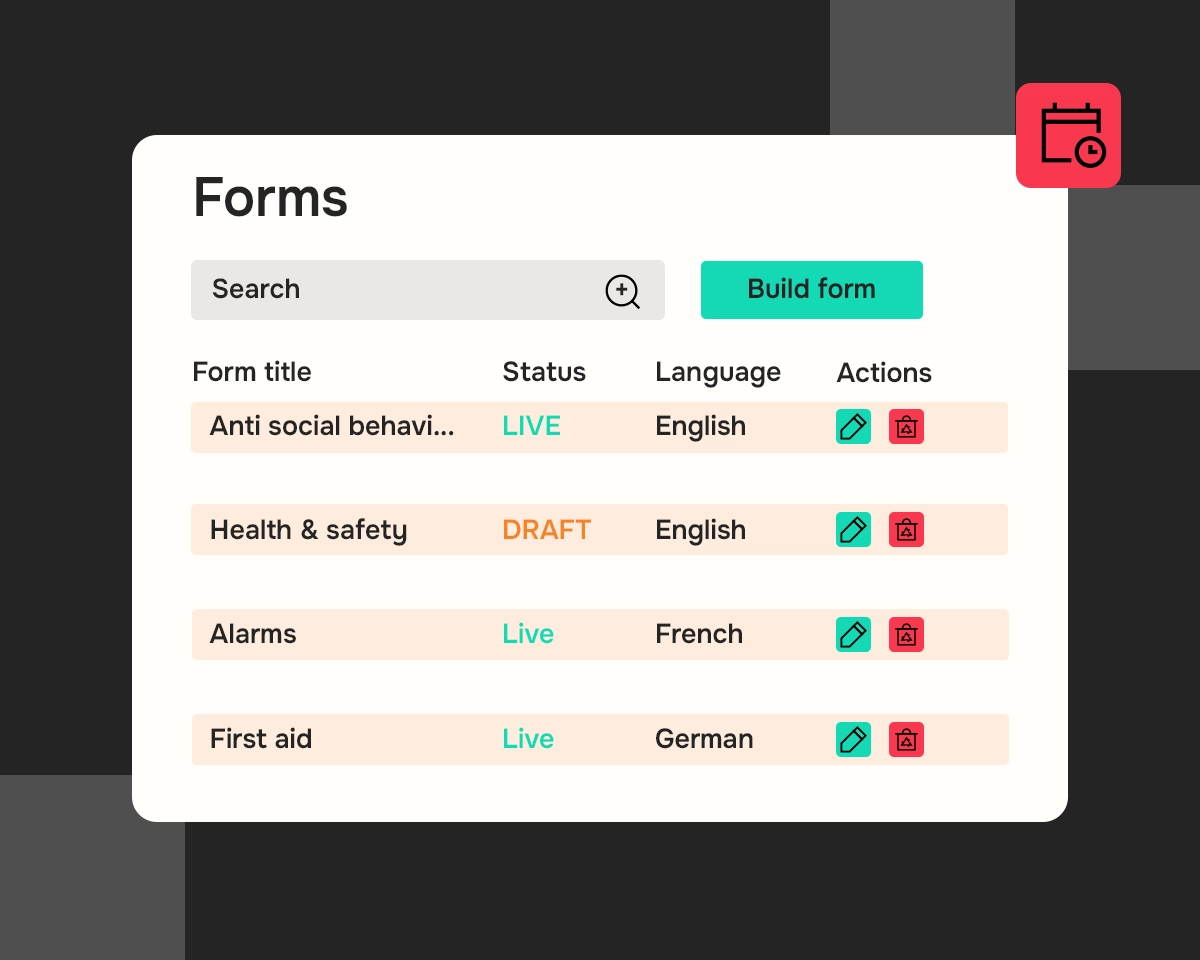 incident form data